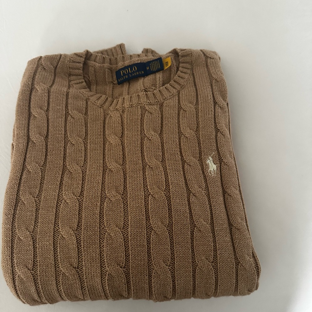 Polo by Ralph Lauren Women's Brown Cable Knit Sweater